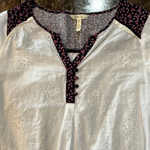 XL Matilda Jane very cute light weight white top A433 - Picture 2 of 6